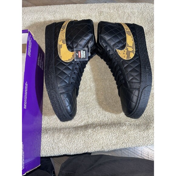 Nike Sb Zoom Blazer Mid Qs Dv5078-001 Size 13 Black Snakeskin Supreme Collab main image 5